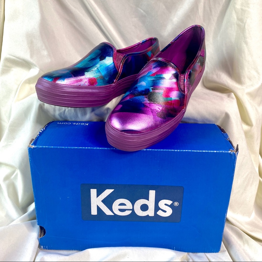 Keds Womens Triple Decker Shimmer Leather Sneaker Size 8